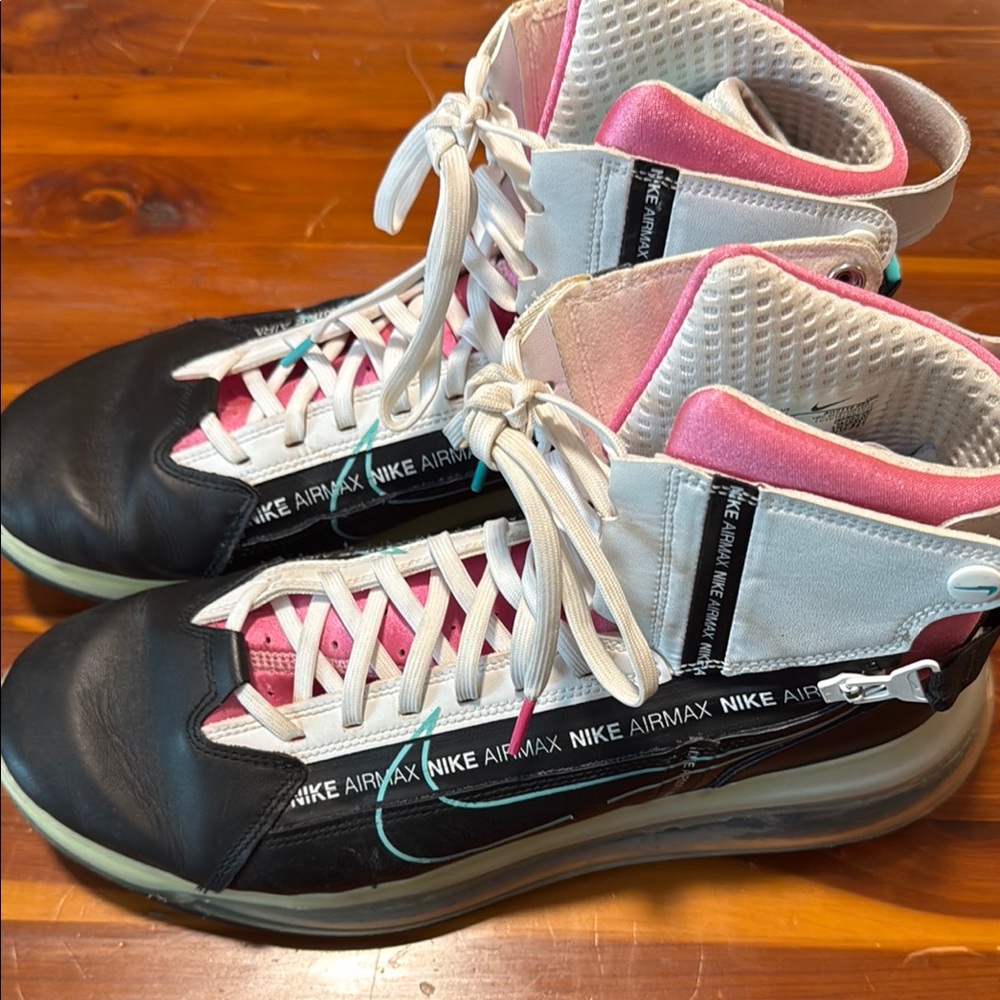 Nike Black and Pink High-Top Sneakers